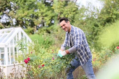 Professional landscapers designing a garden in Knightsbridge